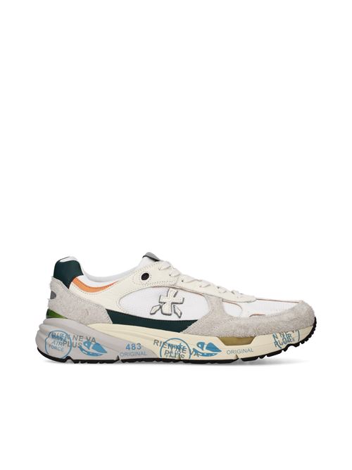 Sneakers in pelle ecopelle e tessuto PREMIATA | MASE8111 BIANCO